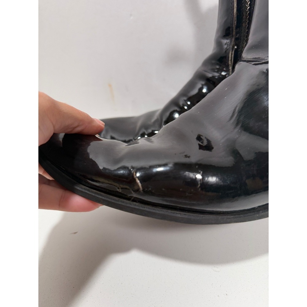 Falcon Bota y Botin Black Patent Leather Chelsea Boots Made Mexico‎ rodeo boots - Picture 5 of 11
